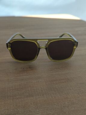 I-Sea Green Transparent Frame Sunglasses with Brown Lenses